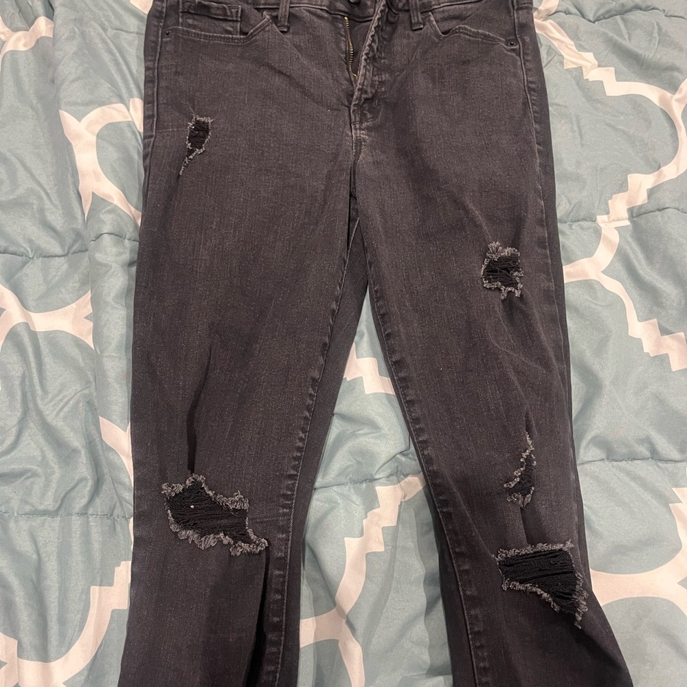 Old Navy Women's Distressed Charcoal Skinny Jeans